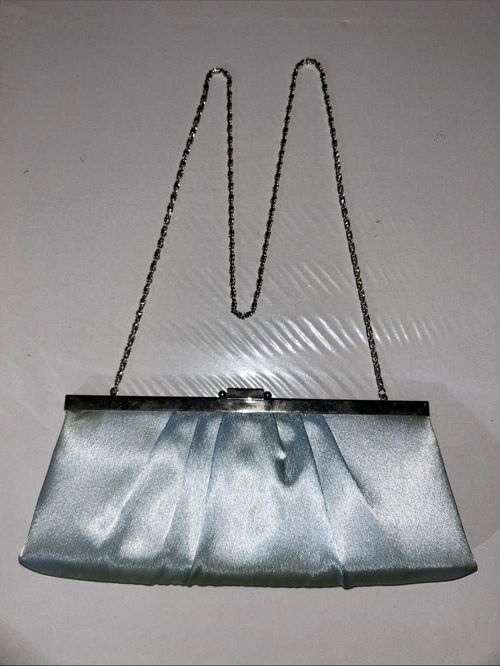 Vintage Jessica McClintock Elegant Pleated Satin Convertible Clutch